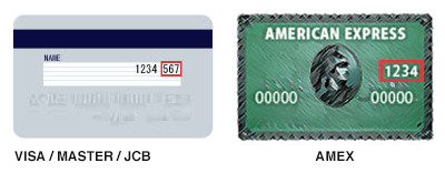 クレジットカードのセキュリティコードサンプル画像